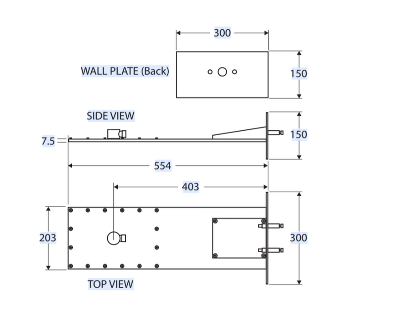 Fienza Komo Wall Mounted Overhead Sheet Shower
