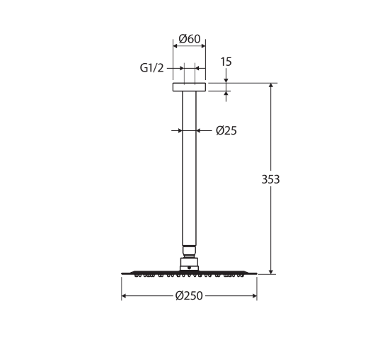 Fienza Kaya Ceiling Shower Dropper Set, Gun Metal