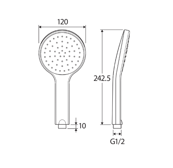 Fienza Kaya Shower Hand Piece, Matte Black