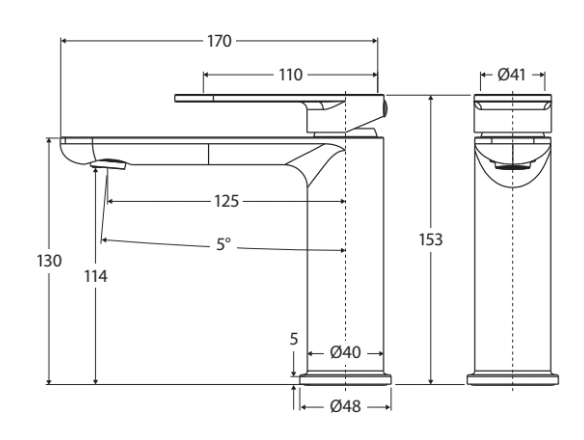 Fienza Empire Slim Cold Start Basin Mixer Matte Black