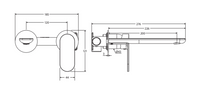 Fienza Empire Slim Basin/Bath Wall Mixer Set, Round Plates, 200mm Outlet - Brushed Nickel
