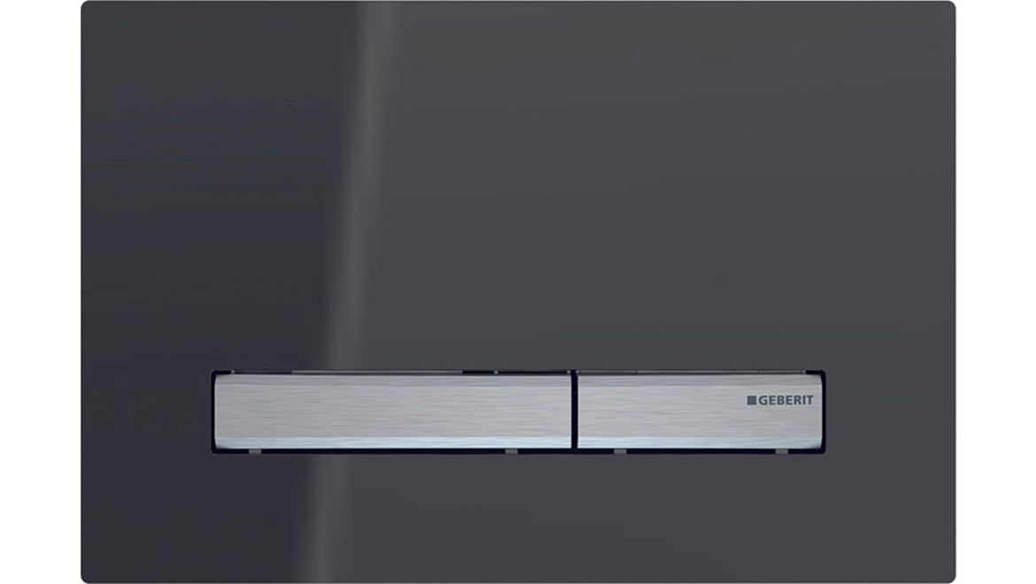 Geberit Toilet Cistern Push Plate Wall Button Smoke Reflective Glass Surface Sigma50SD