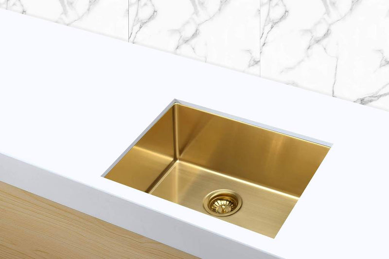 Meir Single Bowl PVD Kitchen Sink 380mm x 440mm - Brushed Bronze Gold