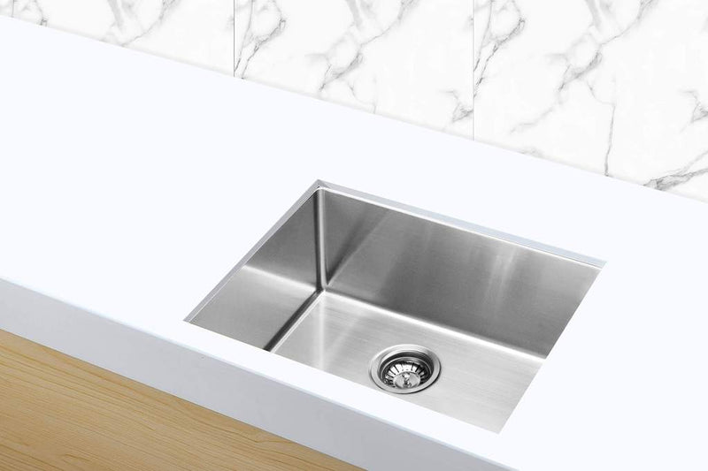 Meir Single Bowl PVD Kitchen Sink 380mm x 440mm - Brushed Nickel