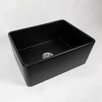 Ovia 610 x 459 x 254mm Fine Fireclay Butler Sink Single Bowl Farmhouse Kitchen Sink - Matte Black