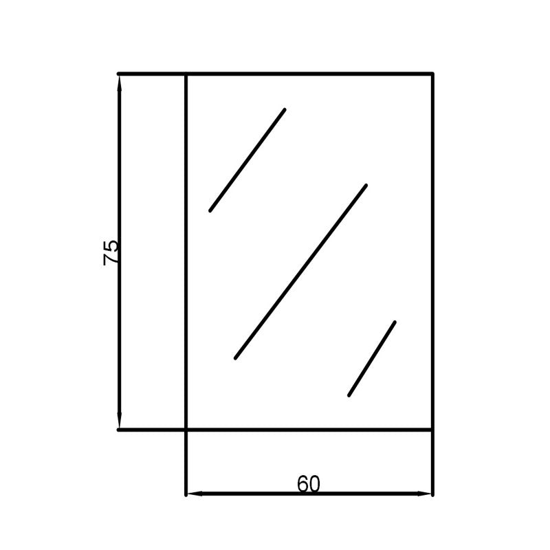 600x750mm Plain Bathroom Mirror Bevel Edge Wall Mounted Vertical or Horizontal