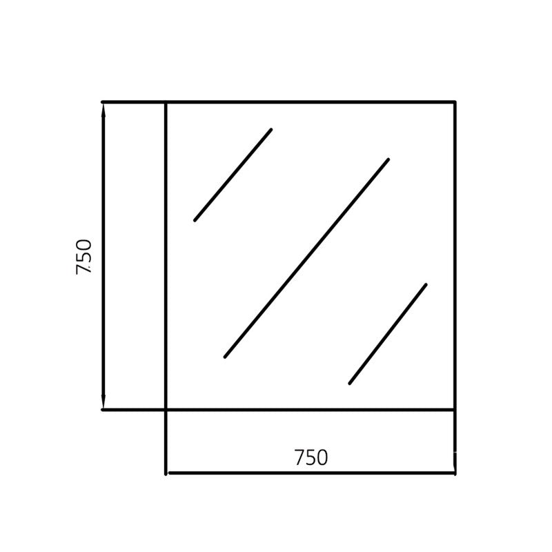 750x750mm Plain Bathroom Mirror Bevel Edge Wall Mounted Vertical or Horizontal