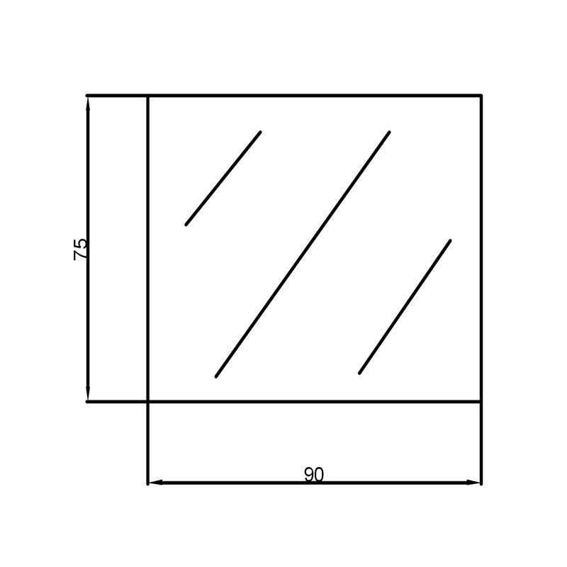 900x750mm Plain Bathroom Mirror Pencil Edge Wall Mounted Vertical or Horizontal