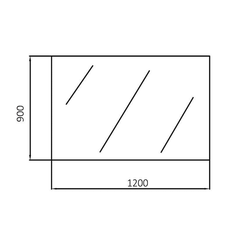 1200x900mm Plain Bathroom Mirror Bevel Edge Wall Mounted Vertical or Horizontal