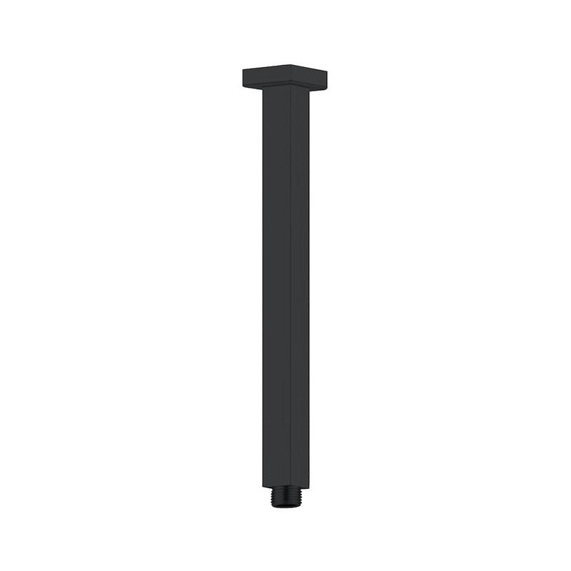 Nero Square Ceiling Arm 300mm Matte Black