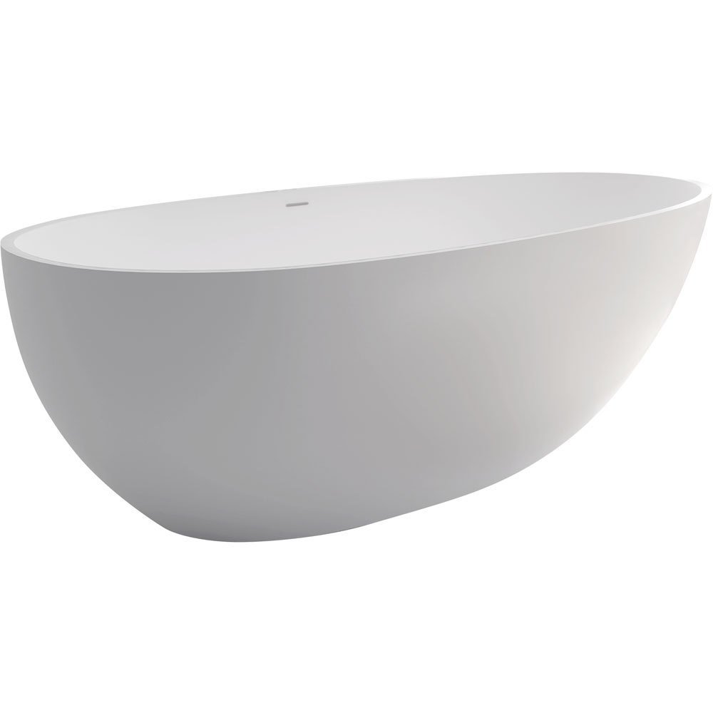 FIENZA BAHAMA MATTE WHITE CAST STONE FREE STANDING BATH TUB 1500mm & 1700mm