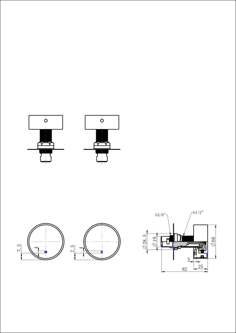 Modern National Star Round Wall Top Assemblies Warm Brushed Nickel
