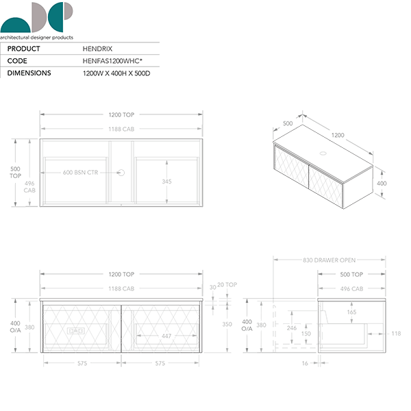ADP Hendrix Full depth vanities