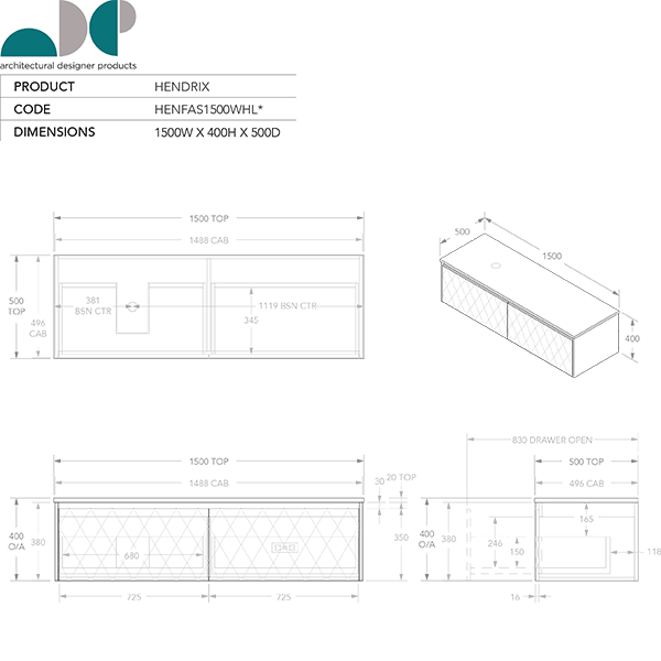 ADP Hendrix Full depth vanities