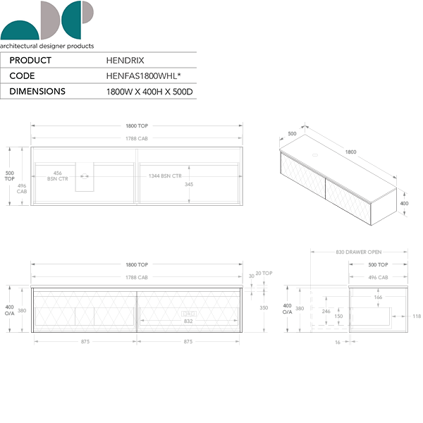 ADP Hendrix Full depth vanities