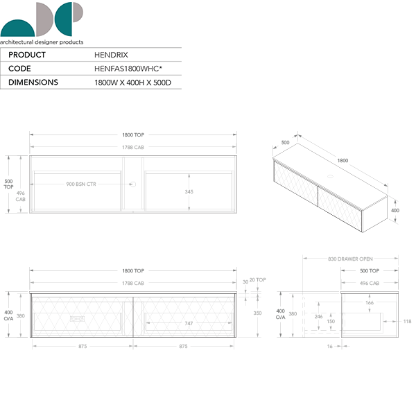 ADP Hendrix Full depth vanities