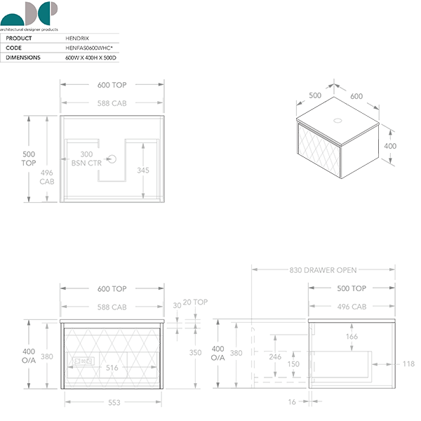 ADP Hendrix Full depth vanities