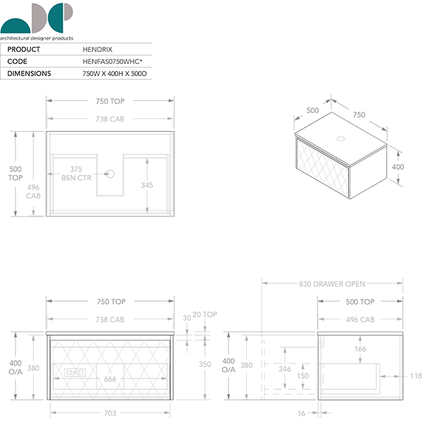 ADP Hendrix Full depth vanities
