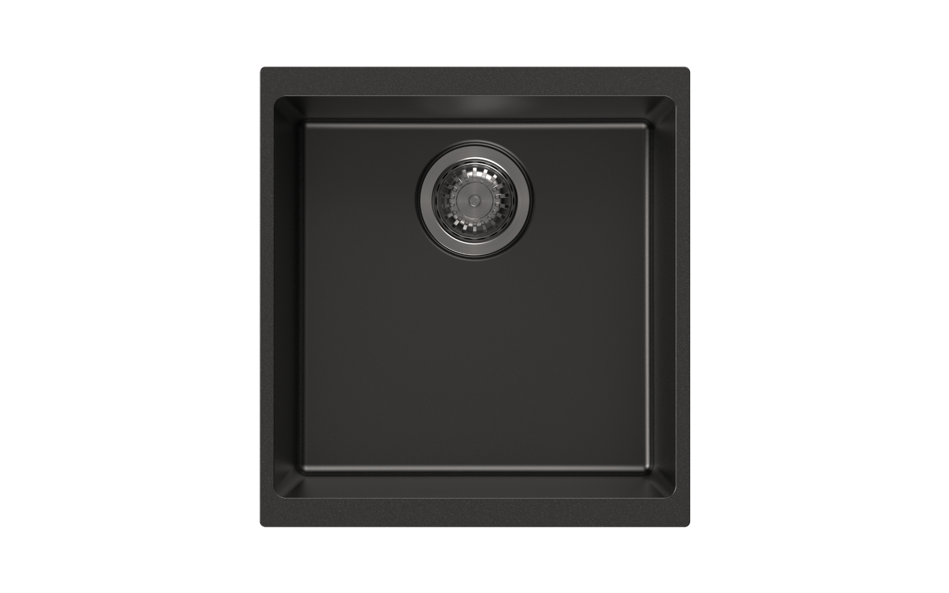 430 x 460 x 200mm Carysil Black Single Bowl Granite Kitchen/Laundry Sink Top/Flush/Under Mount