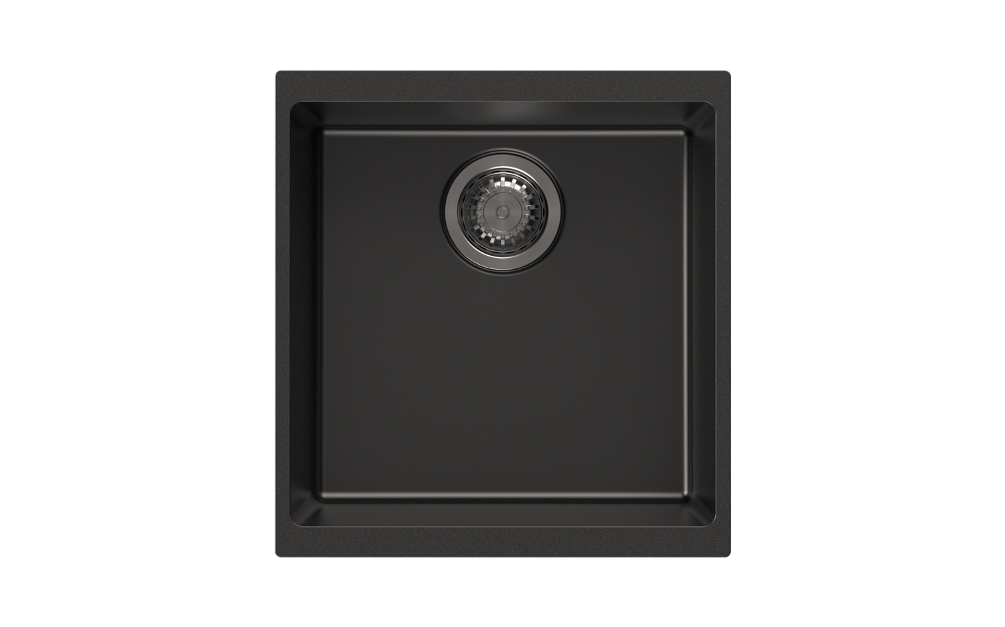 430 x 460 x 200mm Carysil Black Single Bowl Granite Kitchen/Laundry Sink Top/Flush/Under Mount