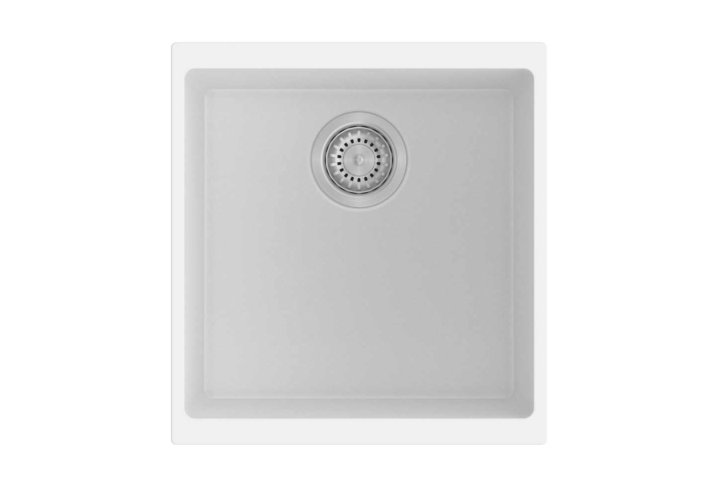 430 x 460 x 200mm Carysil White Single Bowl Granite Kitchen/Laundry Sink Top/Flush/Under Mount