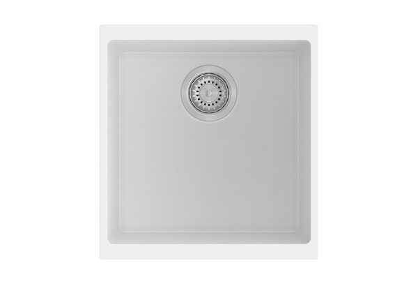 430 x 460 x 200mm Carysil White Single Bowl Granite Kitchen/Laundry Sink Top/Flush/Under Mount