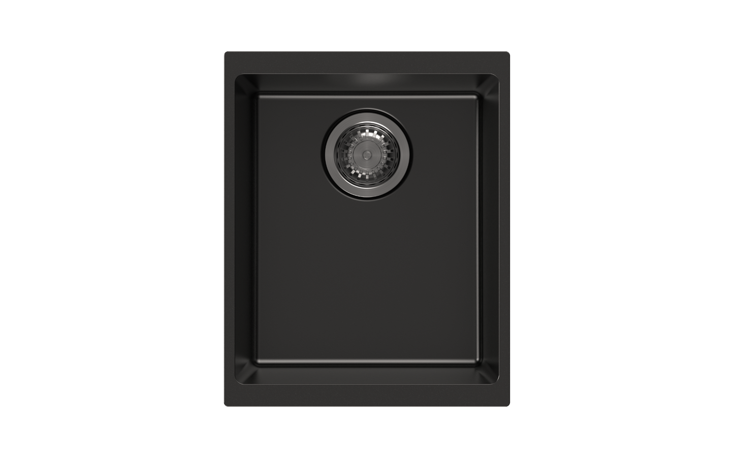 370 x 460 x 200mm Carysil Black Single Bowl Granite Kitchen/Laundry Sink Top/Flush/Under Mount