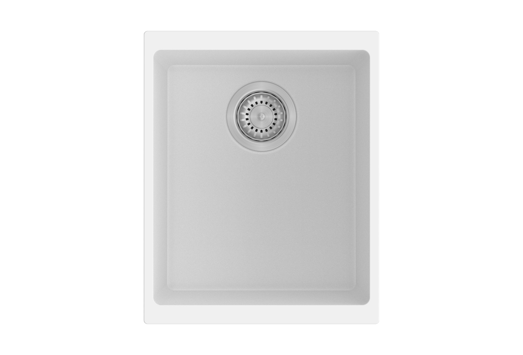 370 x 460 x 200mm Carysil White Single Bowl Granite Kitchen/Laundry Sink Top/Flush/Under Mount