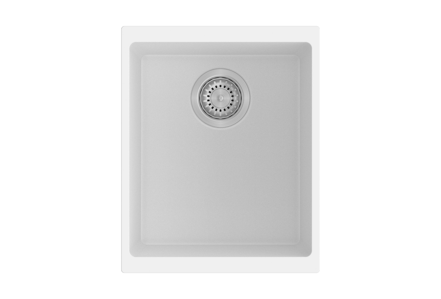 370 x 460 x 200mm Carysil White Single Bowl Granite Kitchen/Laundry Sink Top/Flush/Under Mount