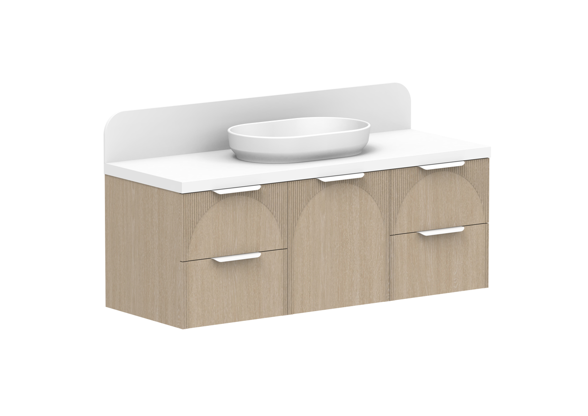 Archie Vanity — 1350mm · Coastal Oak · Door & Drawer