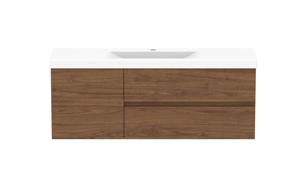Drift Ensuite Vanity 1200mm Centre Bowl in Florentine Walnut