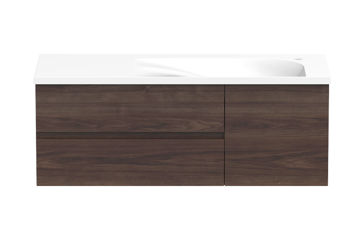 Drift Vanity — 1200mm · Right Bowl · Tassie Oak