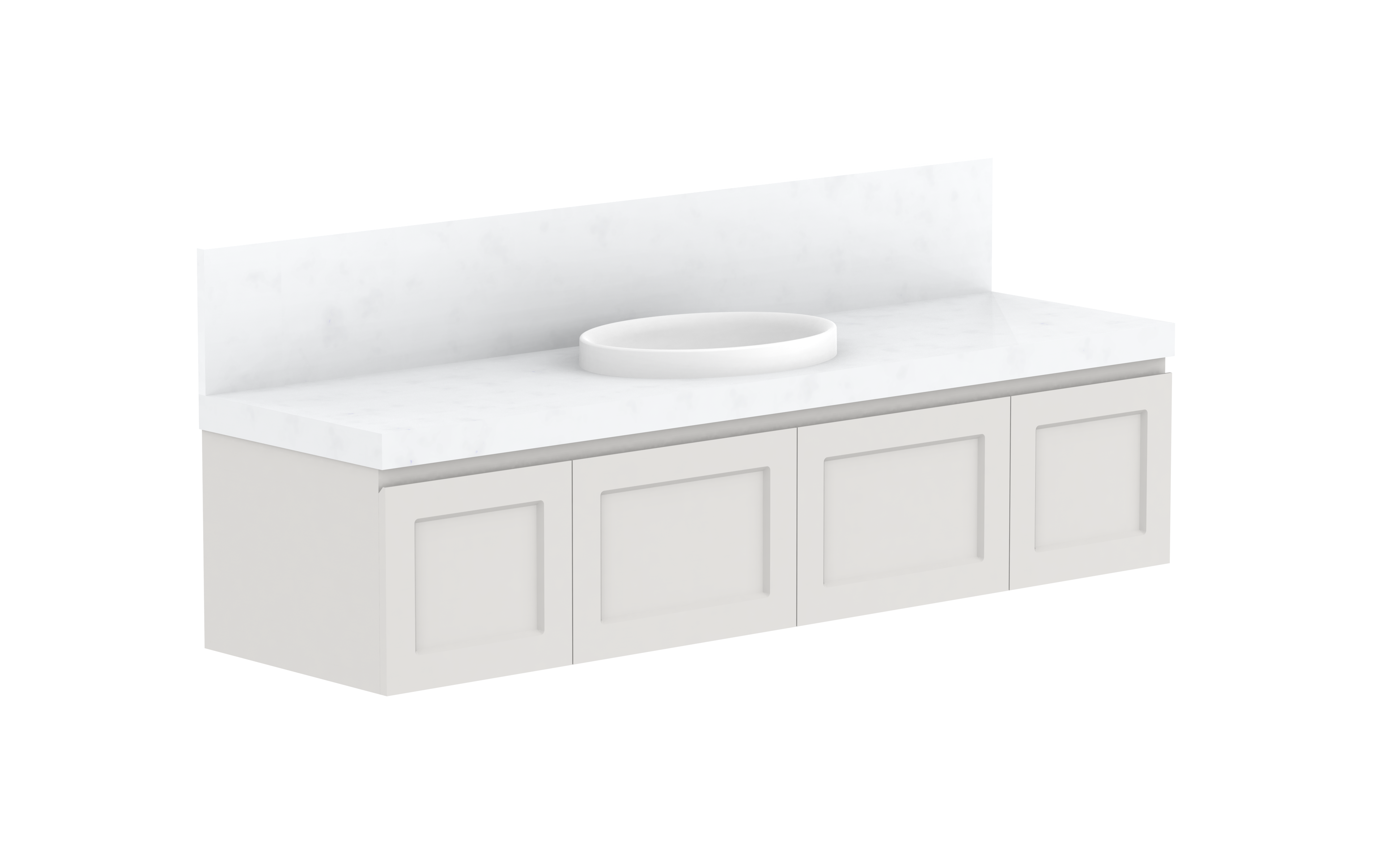 London Vanity — 1800mm · Centre Bowl · Feather Grey
