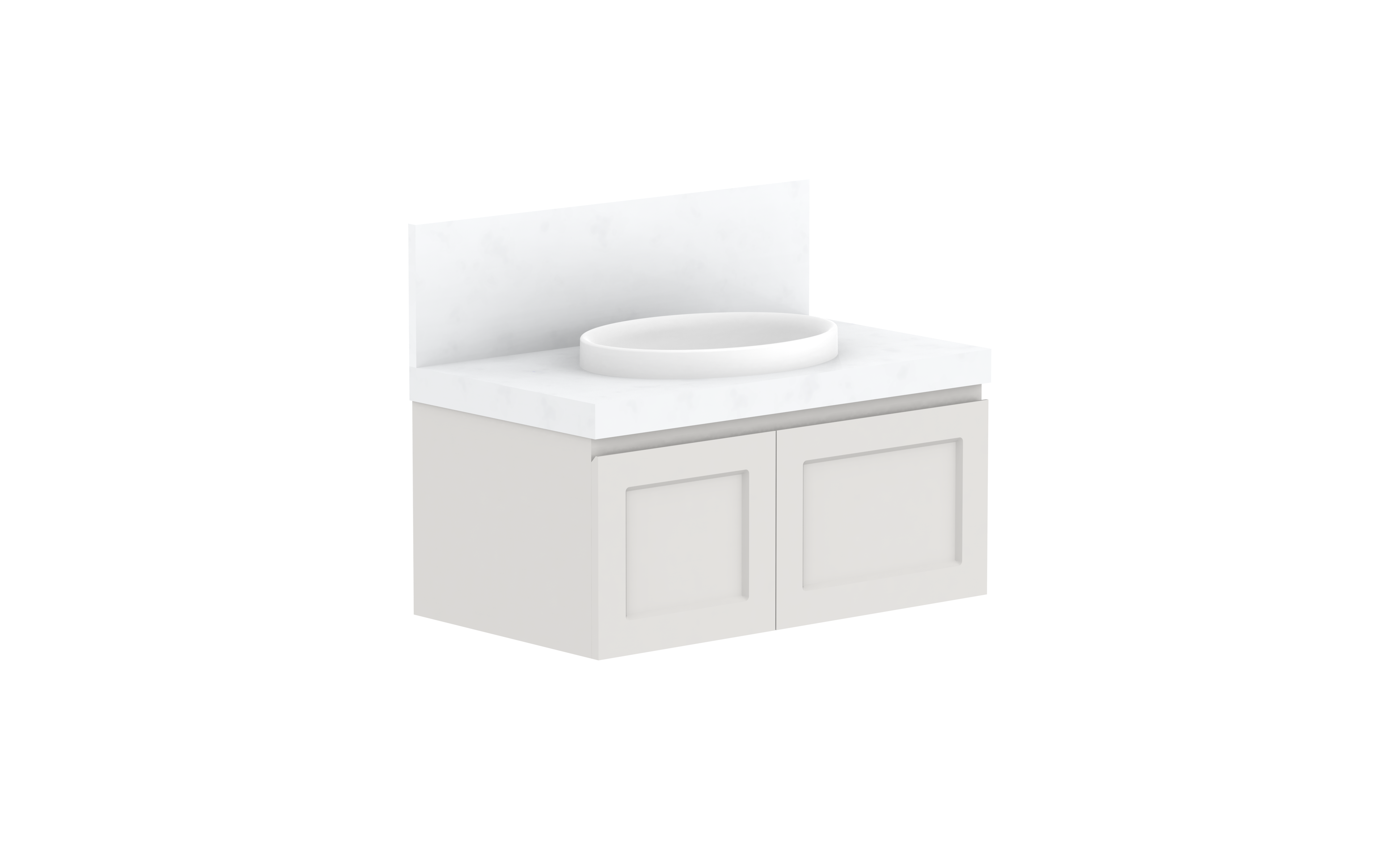 London Vanity — 900mm · Centre Bowl · Feather Grey
