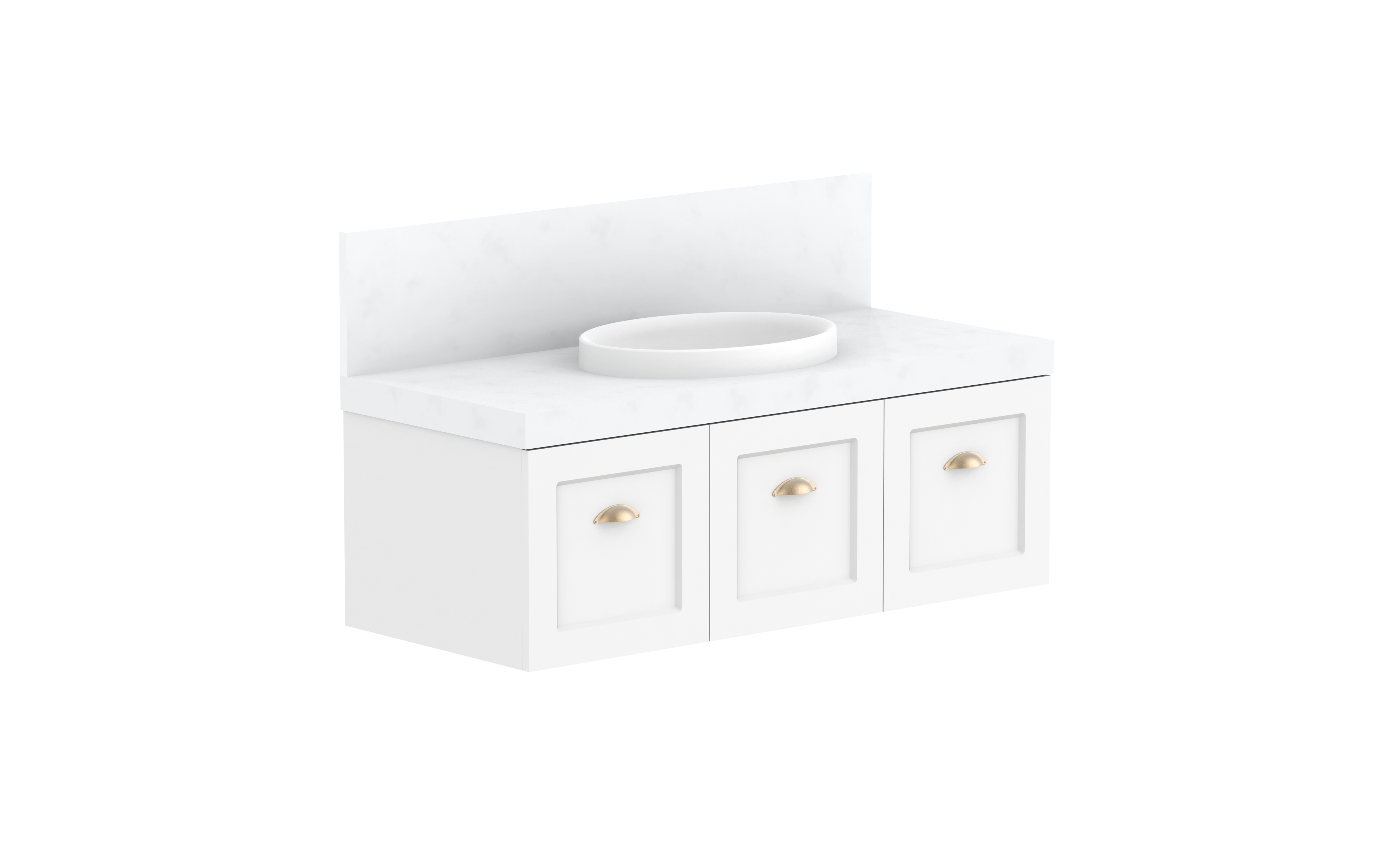London Vanity — 1200mm · Centre Bowl · Matte White