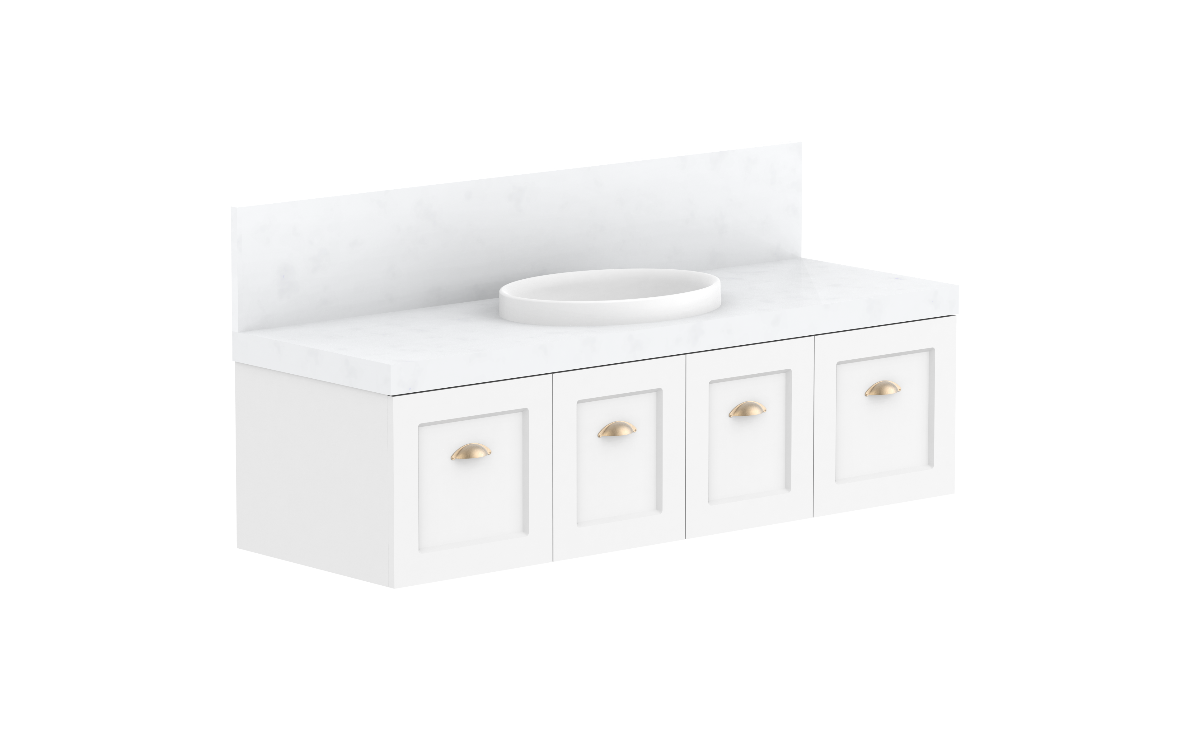 London Vanity — 1500mm · Centre Bowl · Matte White