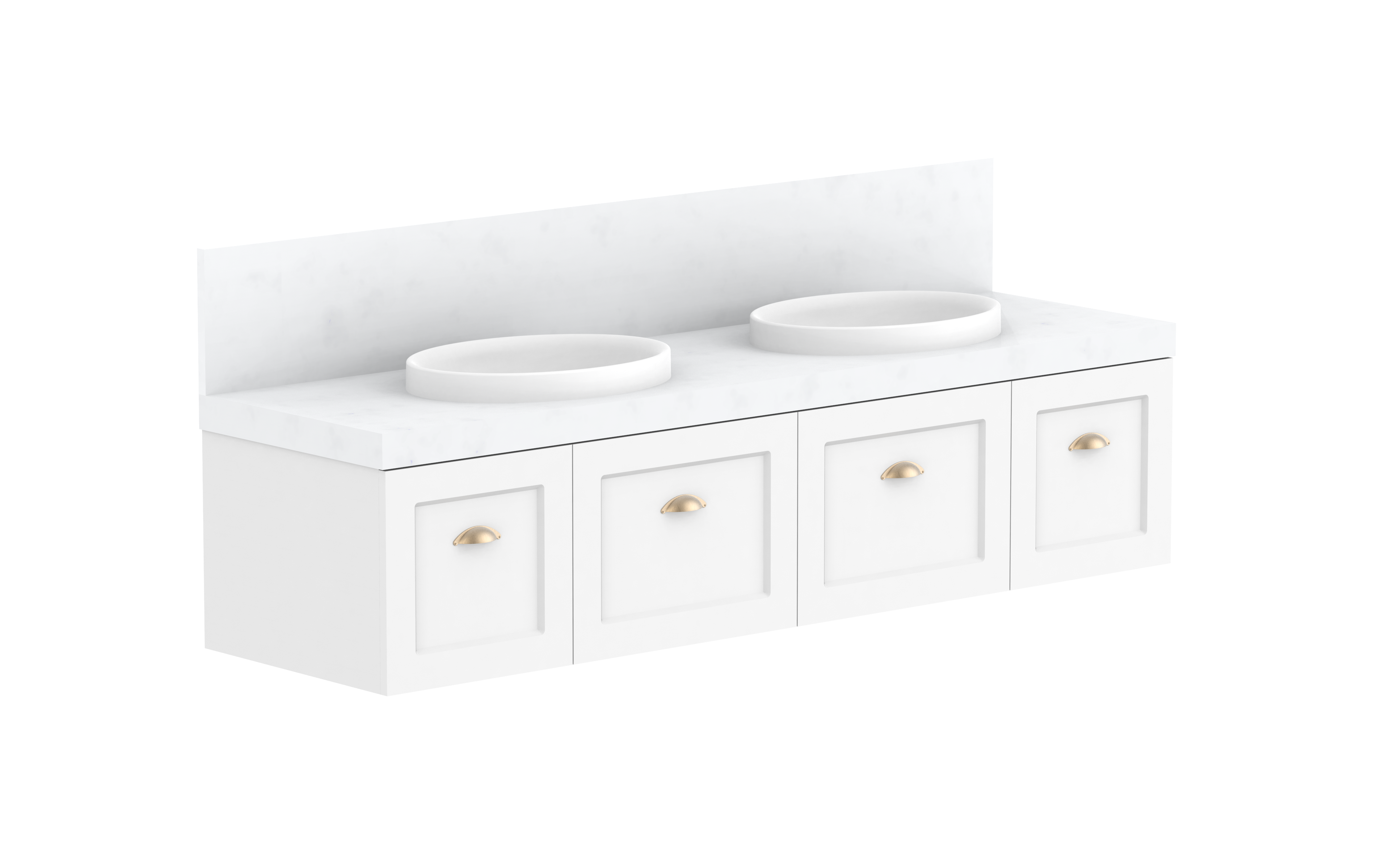 London Vanity — 1800mm · Double Bowl · Matte White