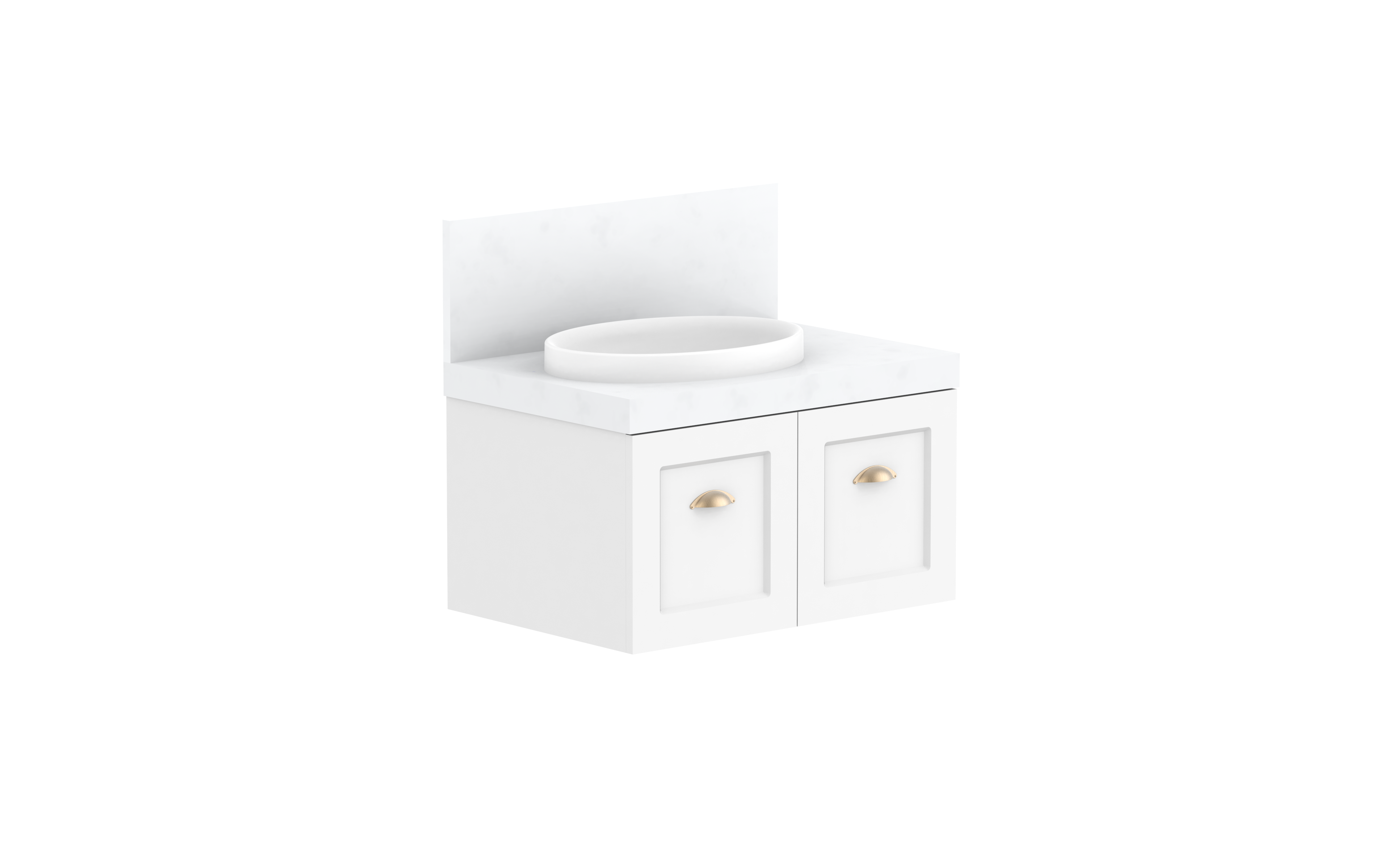 London Vanity — 750mm · Left Bowl · Matte White