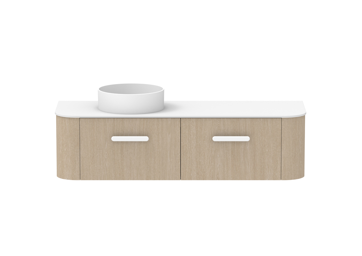 Surry Vanity — 1500mm · Left Bowl · Coastal Oak