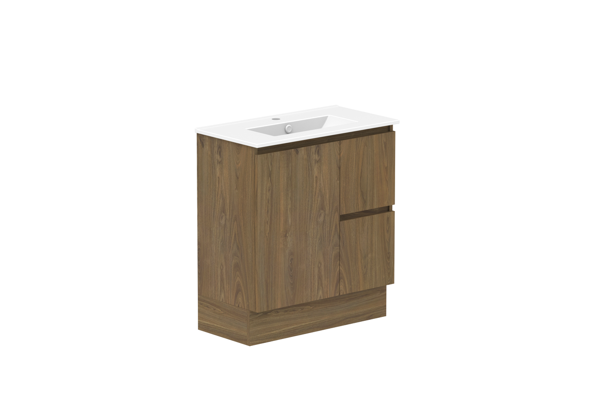 Ovia Zurich Ensuite Vanity — 750mm · Centre Bowl · Natural Walnut