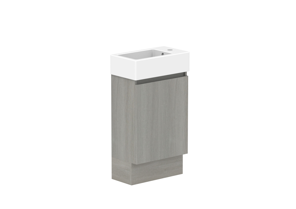 Ovia Zurich Mini Vanity — 450mm · Left Basin · Palomera Oak