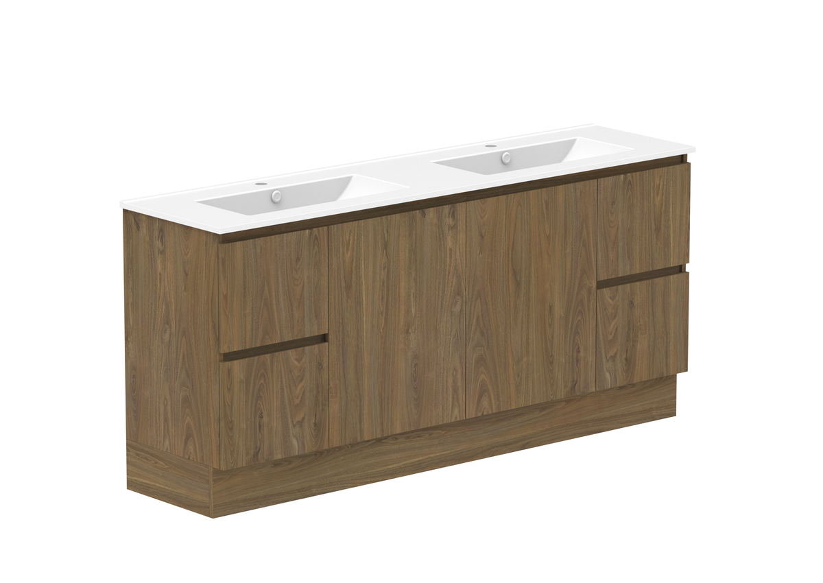 Ovia Zurich Vanity — 1800mm · Double Bowl · Natural Walnut