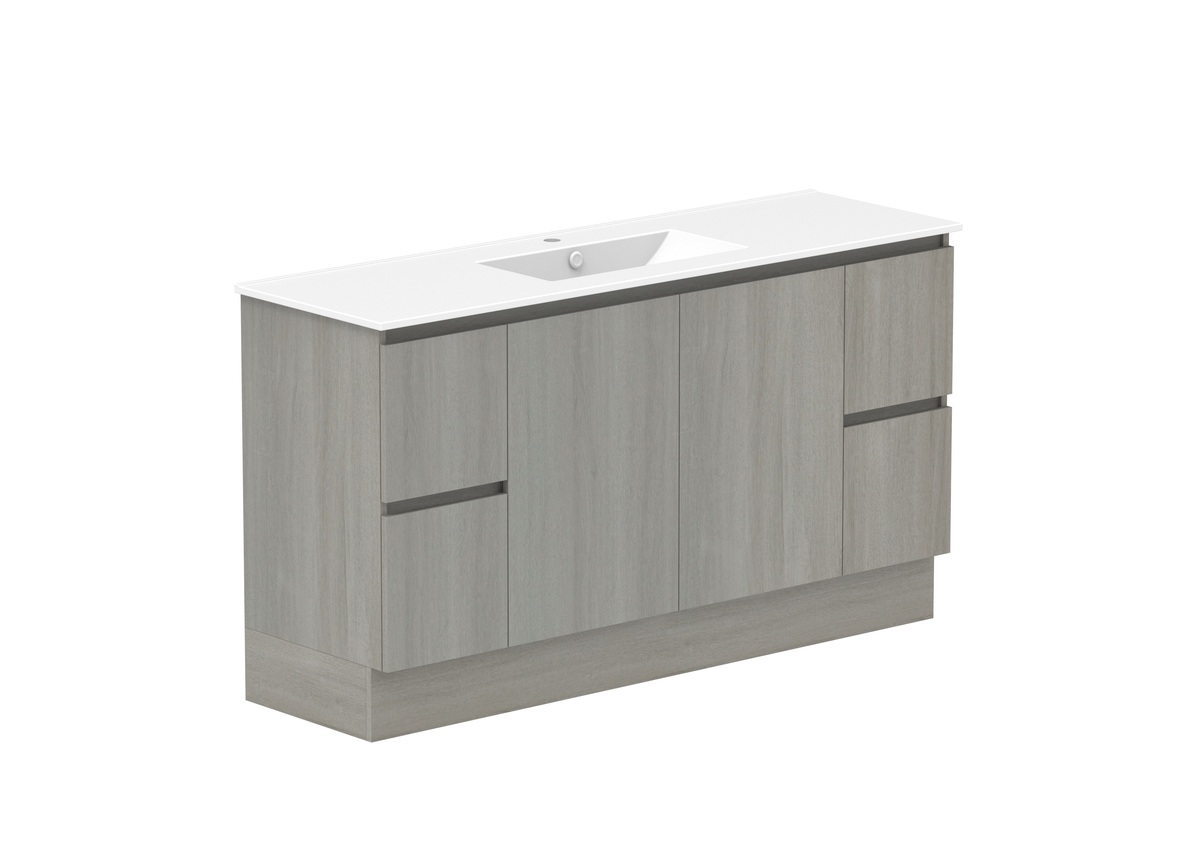 Ovia Zurich Vanity — 1500mm · Centre Bowl · Palomera Oak