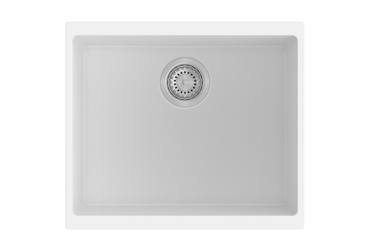 530 x 460 x 200mm Carysil White Single Bowl Granite Kitchen/Laundry Sink Top/Flush/Under Mount