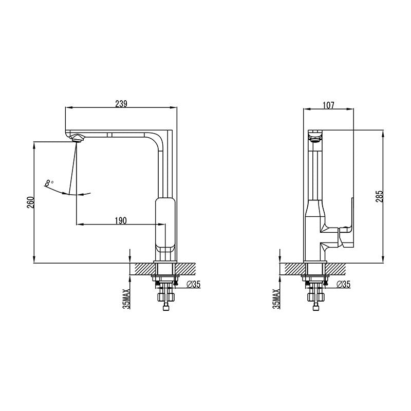 Ikon Seto Kitchen Mixer Black - Clearance