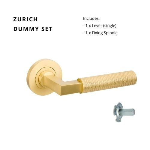 Zanda Zurich Door Handle Lever Set Brushed Brass