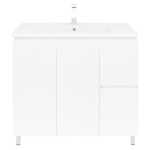 Bianca 900mm Square Vanity on Legs with Ceramic Basin - Right Drawers