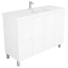 Bianca 1200mm Square Vanity on Legs with Ceramic Basin 1