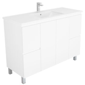 Bianca 1200mm Square Vanity on Legs with Ceramic Basin 1