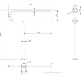 linkcare - lc107 - u shaped handrail